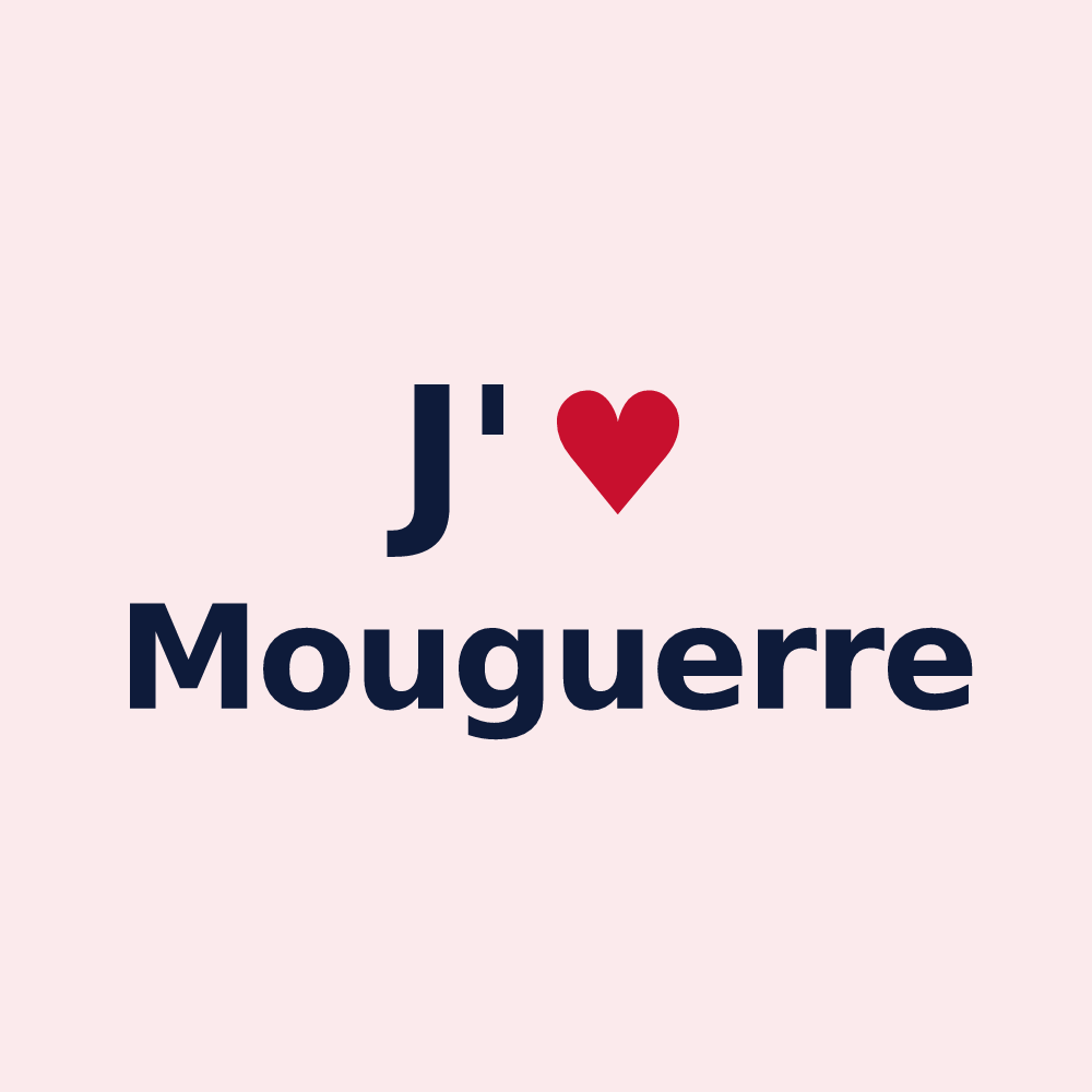 Magnet personnalisé Mouguerre — design J'aime Mouguerre
