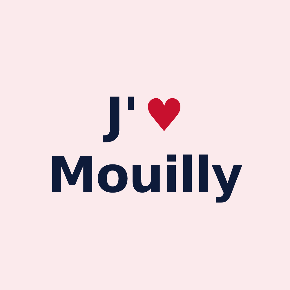 Magnet personnalisé Mouilly — design J'aime Mouilly