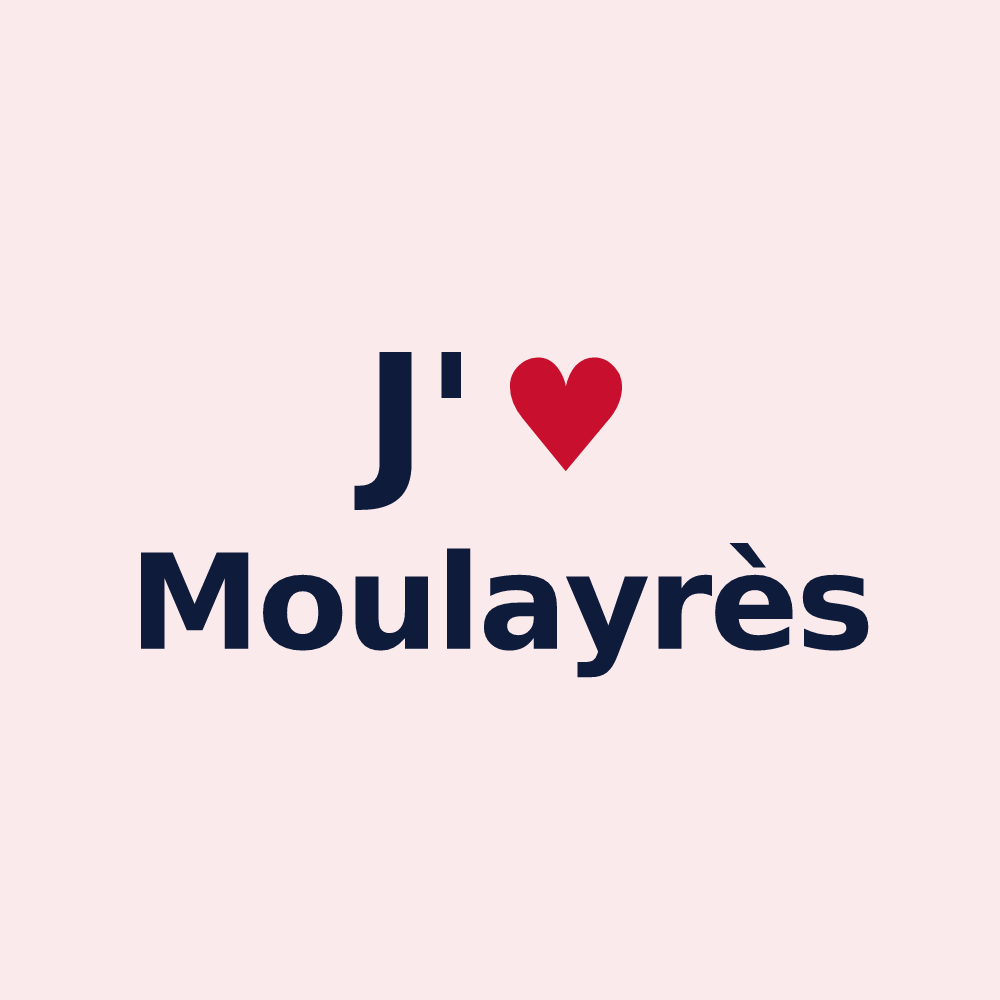 Magnet personnalisé Moulayrès — design J'aime Moulayrès