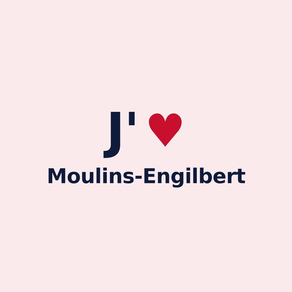 Magnet personnalisé Moulins-Engilbert — design J'aime Moulins-Engilbert