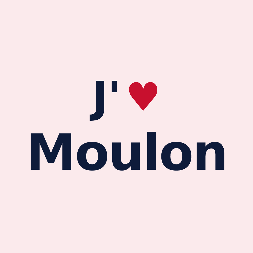 Magnet personnalisé Moulon — design J'aime Moulon