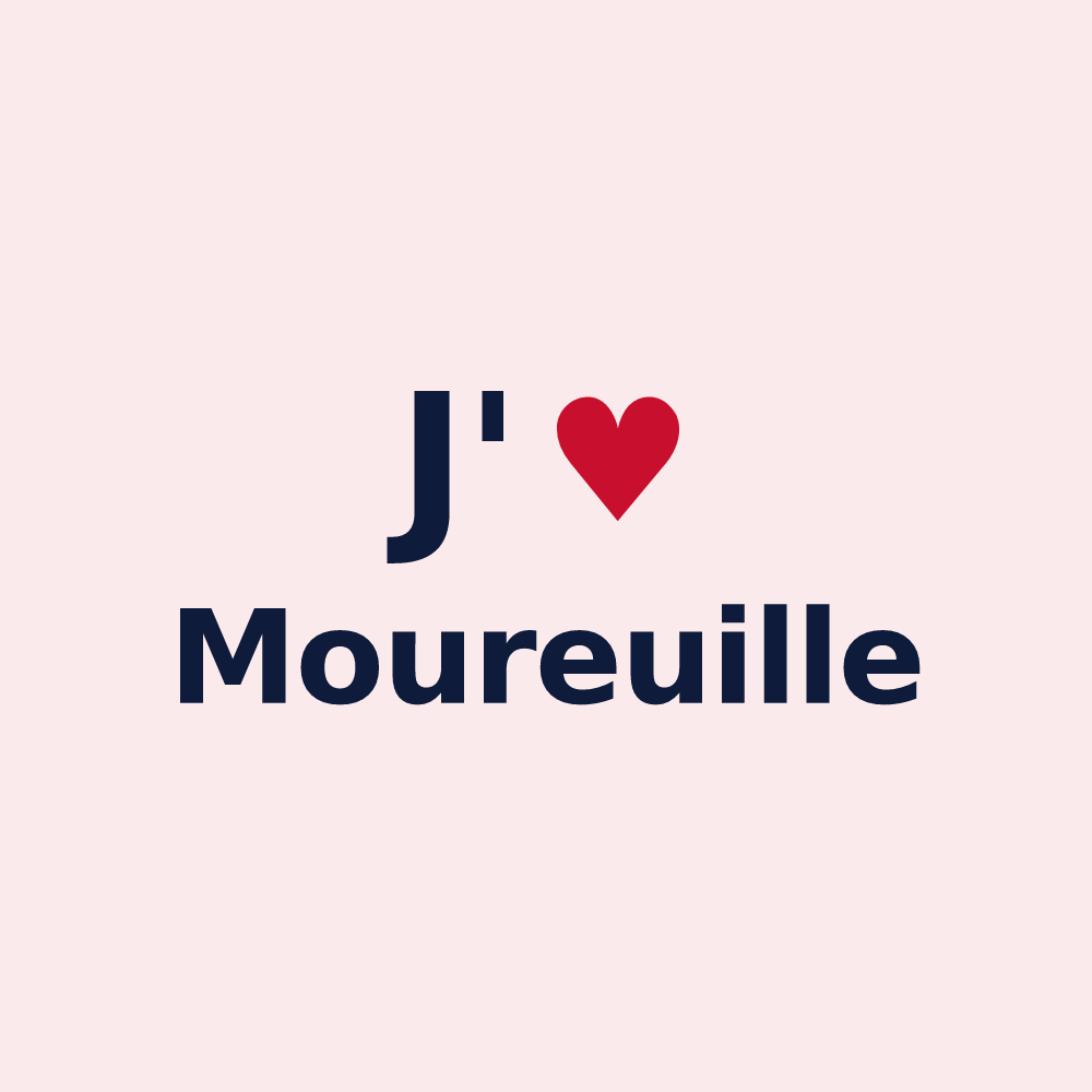 Magnet personnalisé Moureuille — design J'aime Moureuille