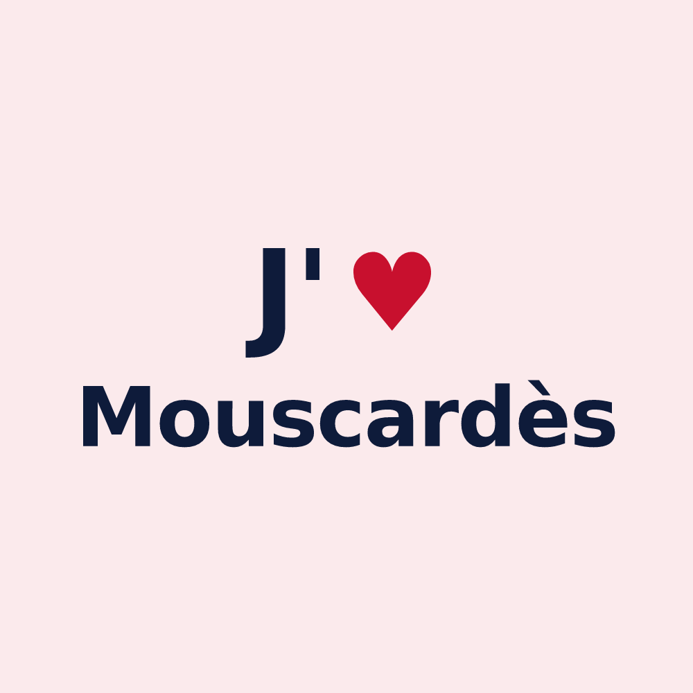 Magnet personnalisé Mouscardès — design J'aime Mouscardès