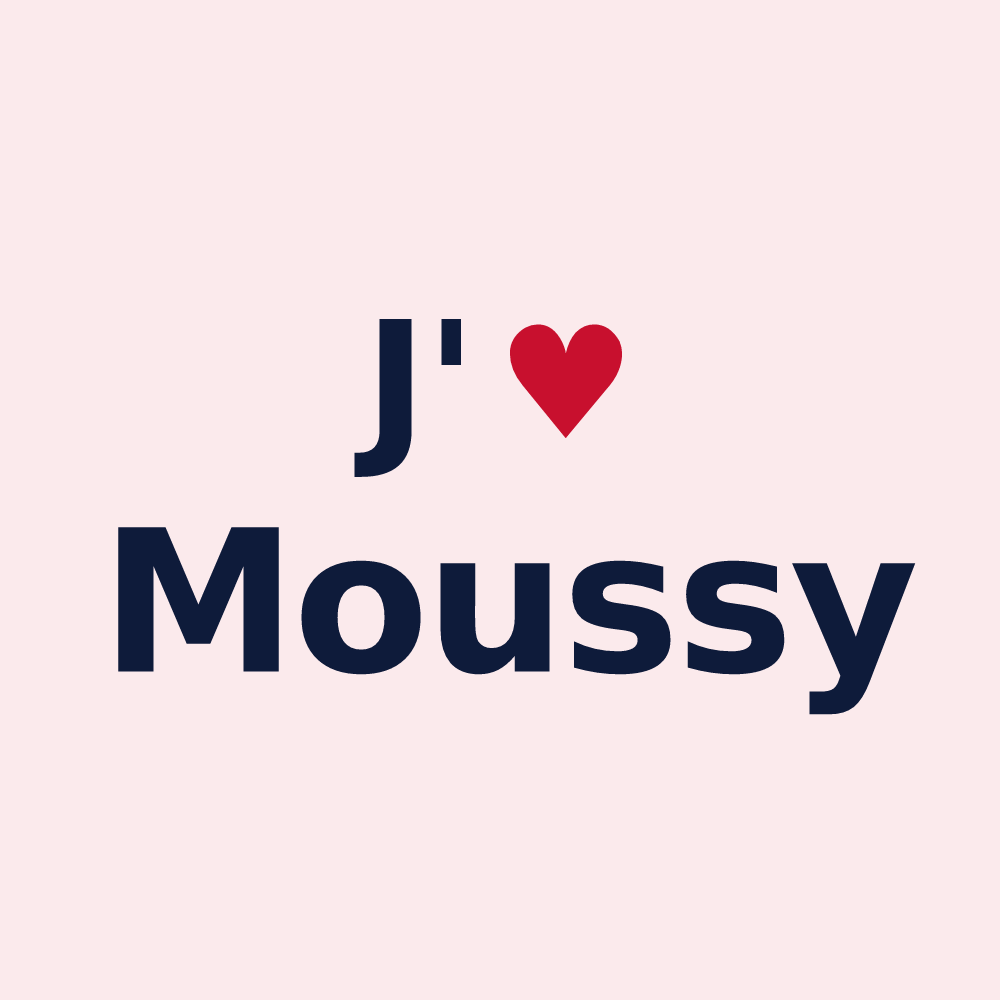 Magnet personnalisé Moussy — design J'aime Moussy