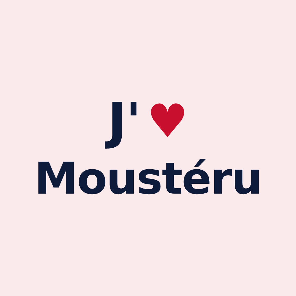 Magnet personnalisé Moustéru — design J'aime Moustéru