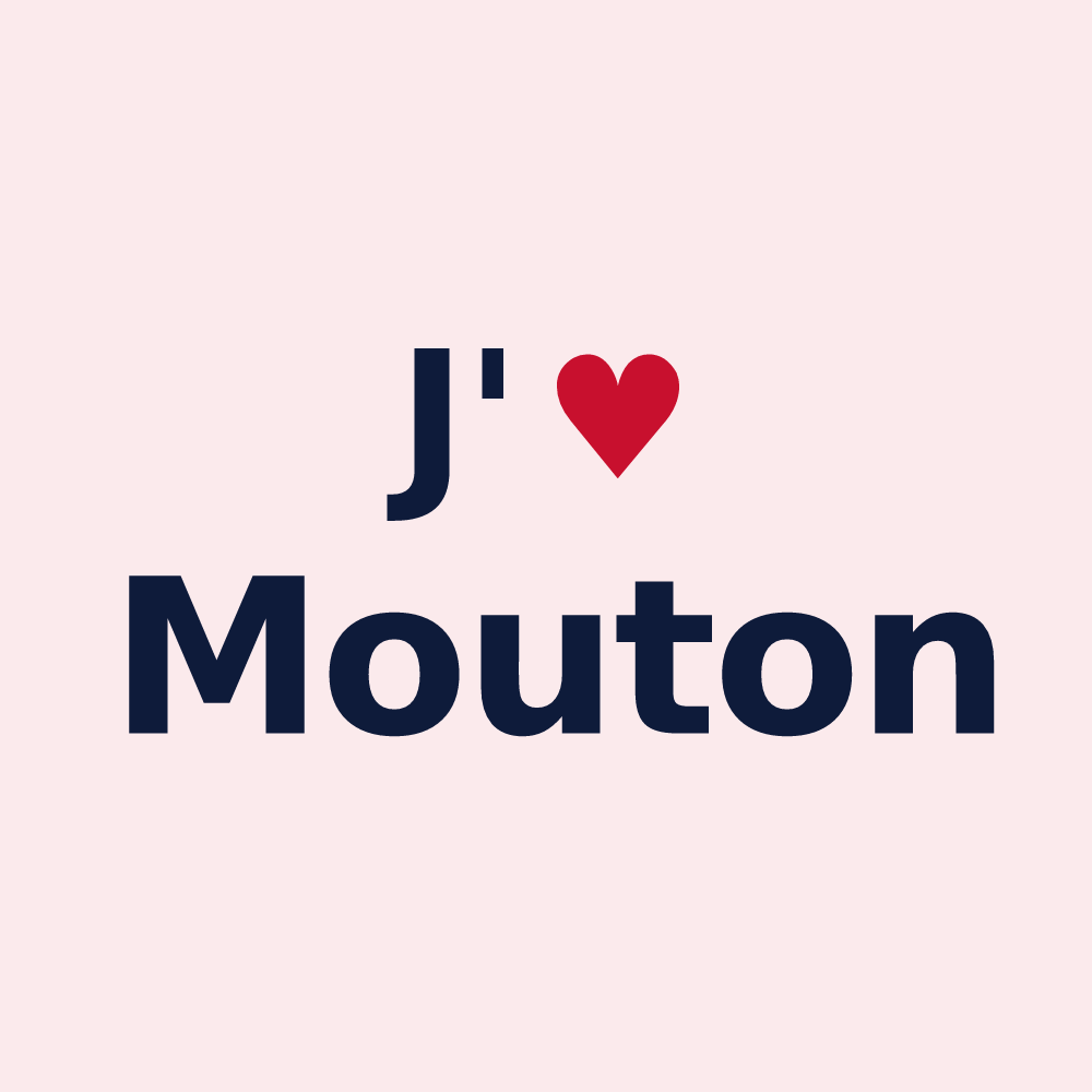 Magnet personnalisé Mouton — design J'aime Mouton