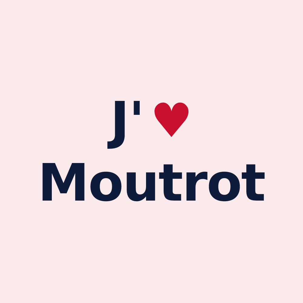 Magnet personnalisé Moutrot — design J'aime Moutrot