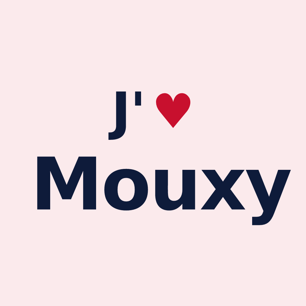 Magnet personnalisé Mouxy — design J'aime Mouxy