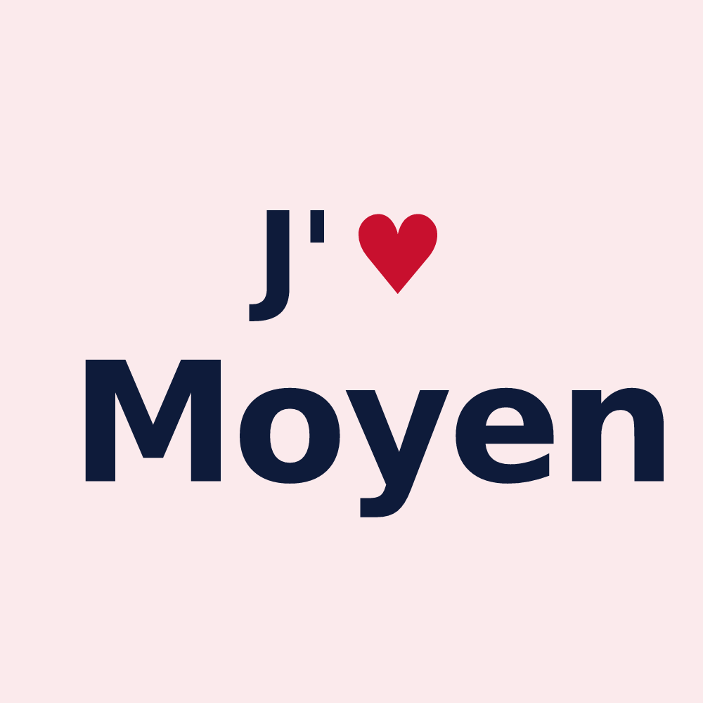 Magnet personnalisé Moyen — design « J'aime Moyen » imprimé sur le magnet