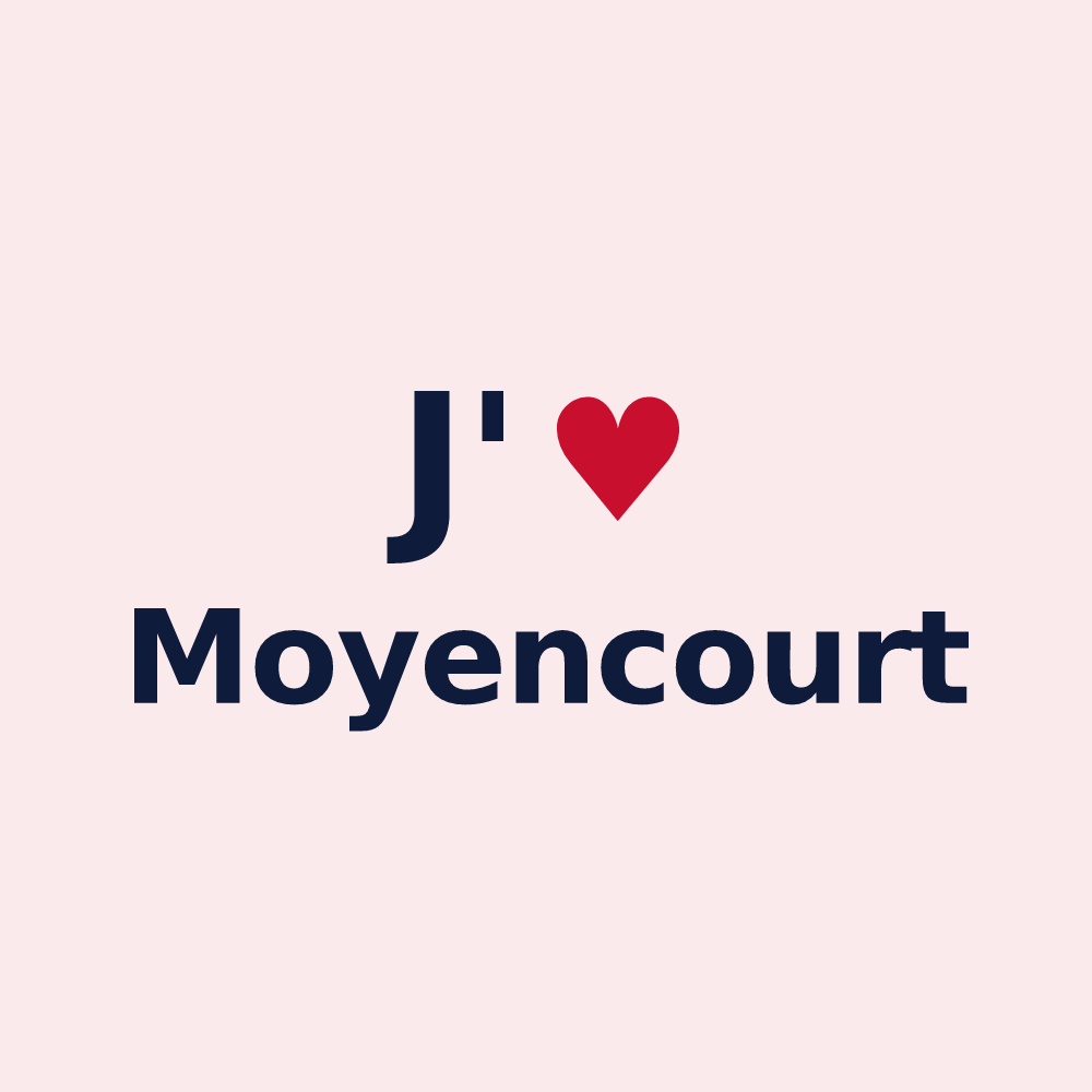Magnet personnalisé Moyencourt — design J'aime Moyencourt