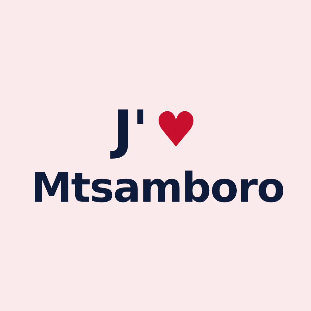 Magnet personnalisé Mtsamboro — design J'aime Mtsamboro