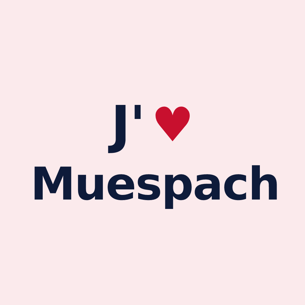 Magnet personnalisé Muespach — design J'aime Muespach