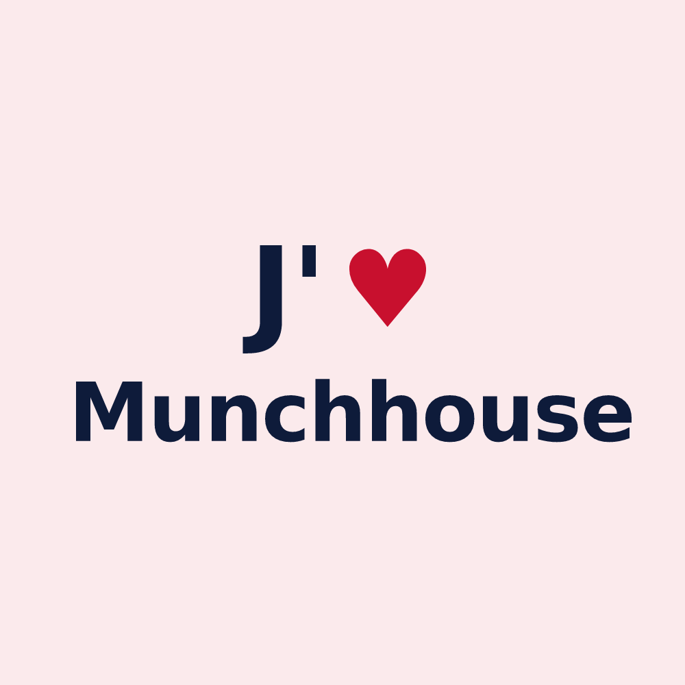 Magnet personnalisé Munchhouse — design « J'aime Munchhouse » imprimé sur le magnet