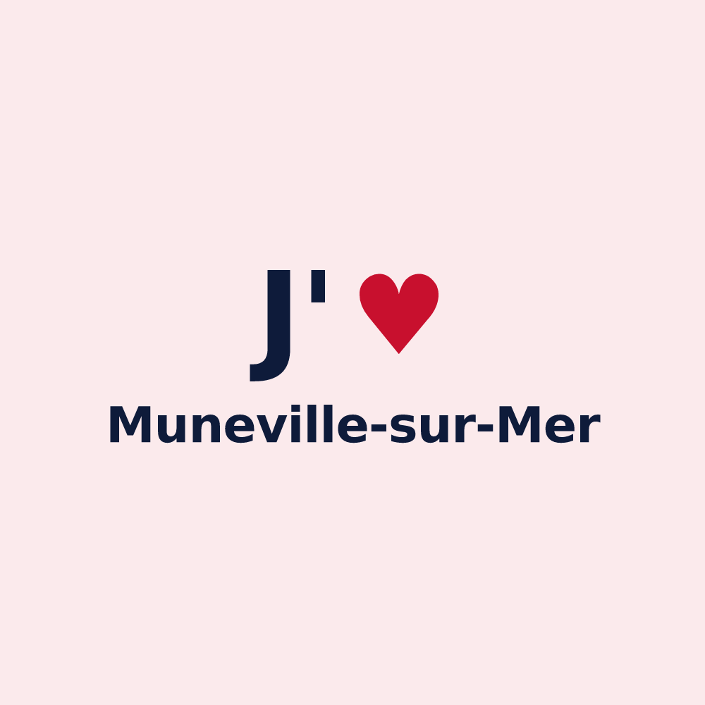 Magnet personnalisé Muneville-sur-Mer — design « J'aime Muneville-sur-Mer » imprimé sur le magnet