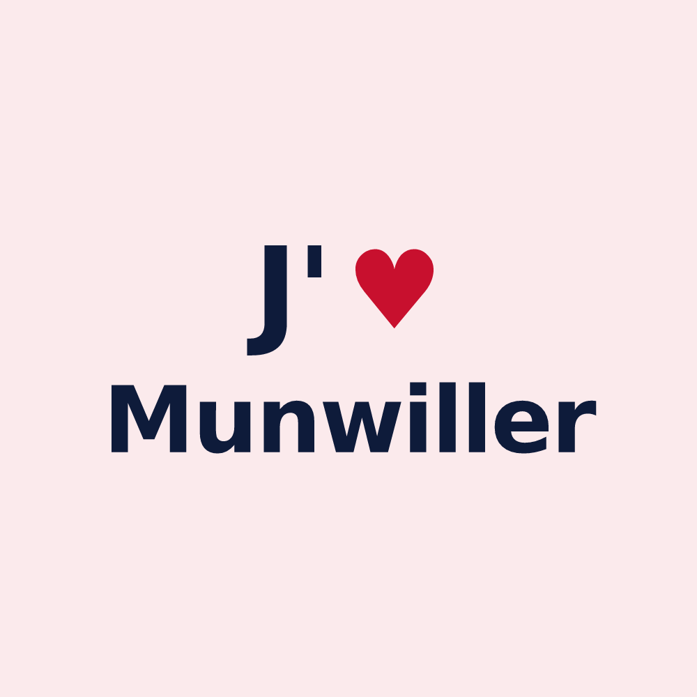 Magnet personnalisé Munwiller — design J'aime Munwiller
