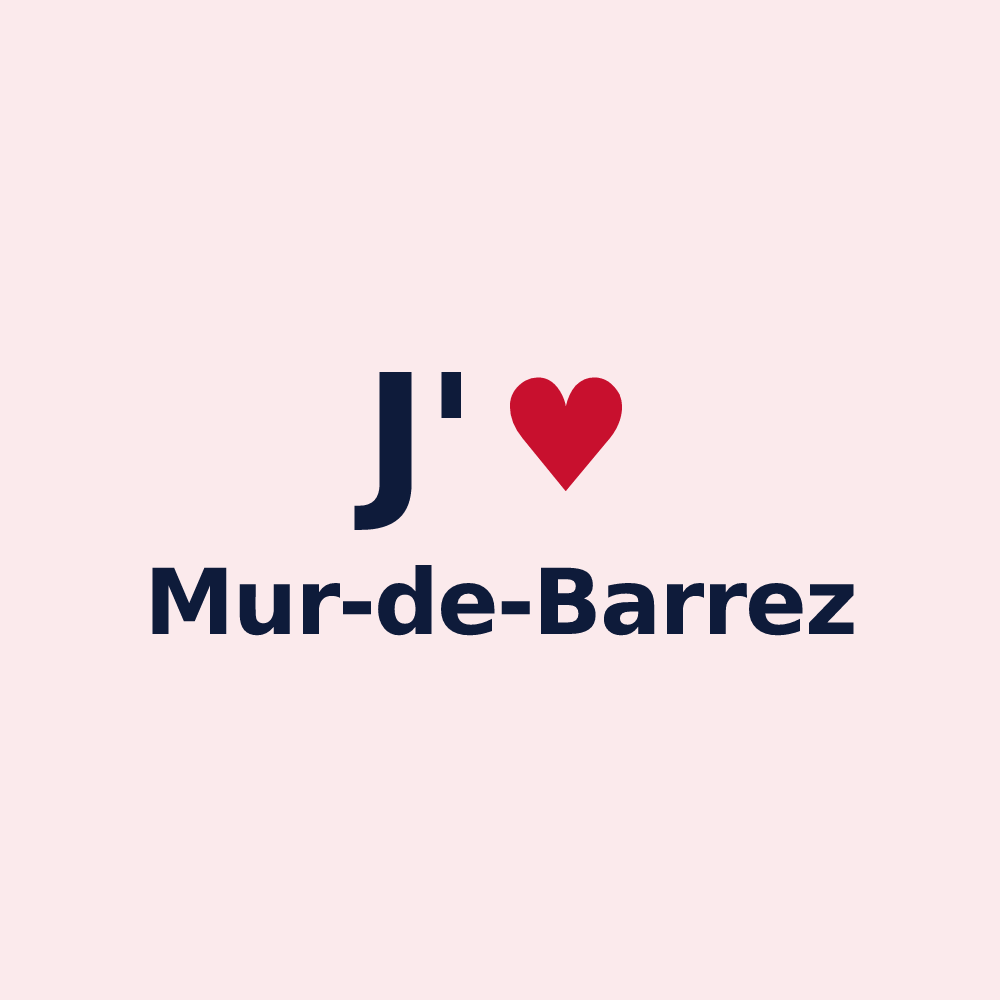 Magnet personnalisé Mur-de-Barrez — design J'aime Mur-de-Barrez