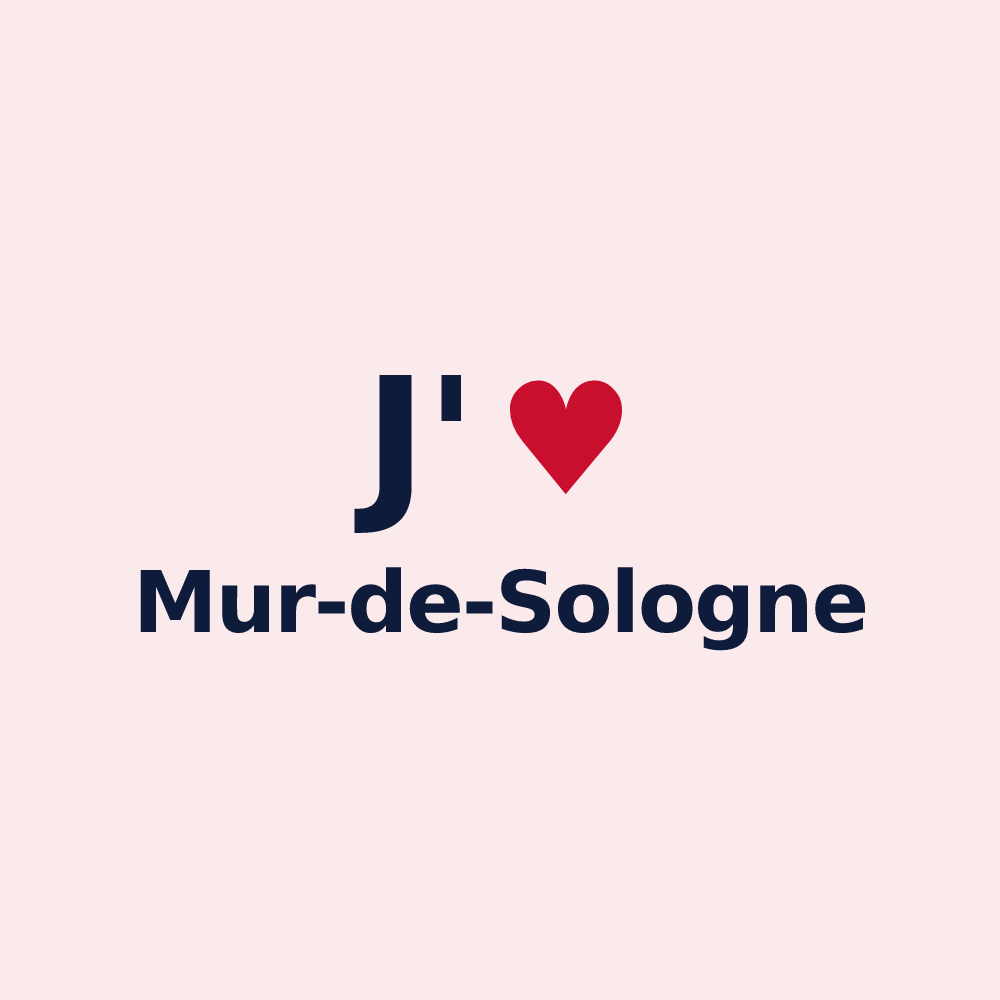 Magnet personnalisé Mur-de-Sologne — design J'aime Mur-de-Sologne