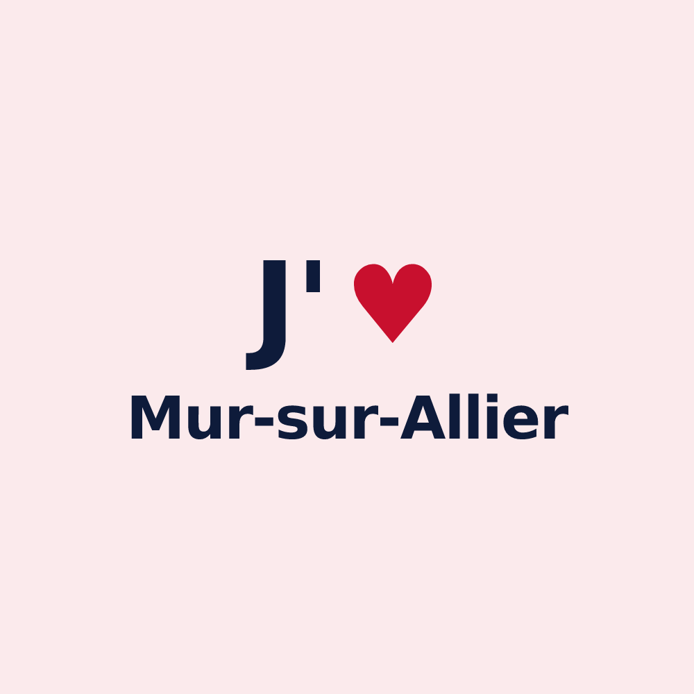 Magnet personnalisé Mur-sur-Allier — design J'aime Mur-sur-Allier