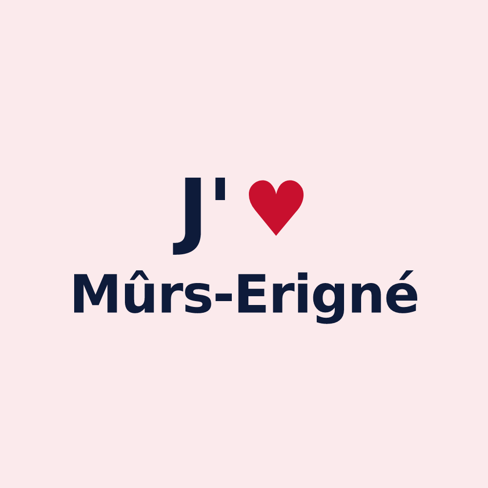 Magnet personnalisé Mûrs-Erigné — design J'aime Mûrs-Erigné