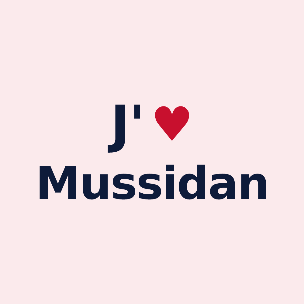 Magnet personnalisé Mussidan — design J'aime Mussidan