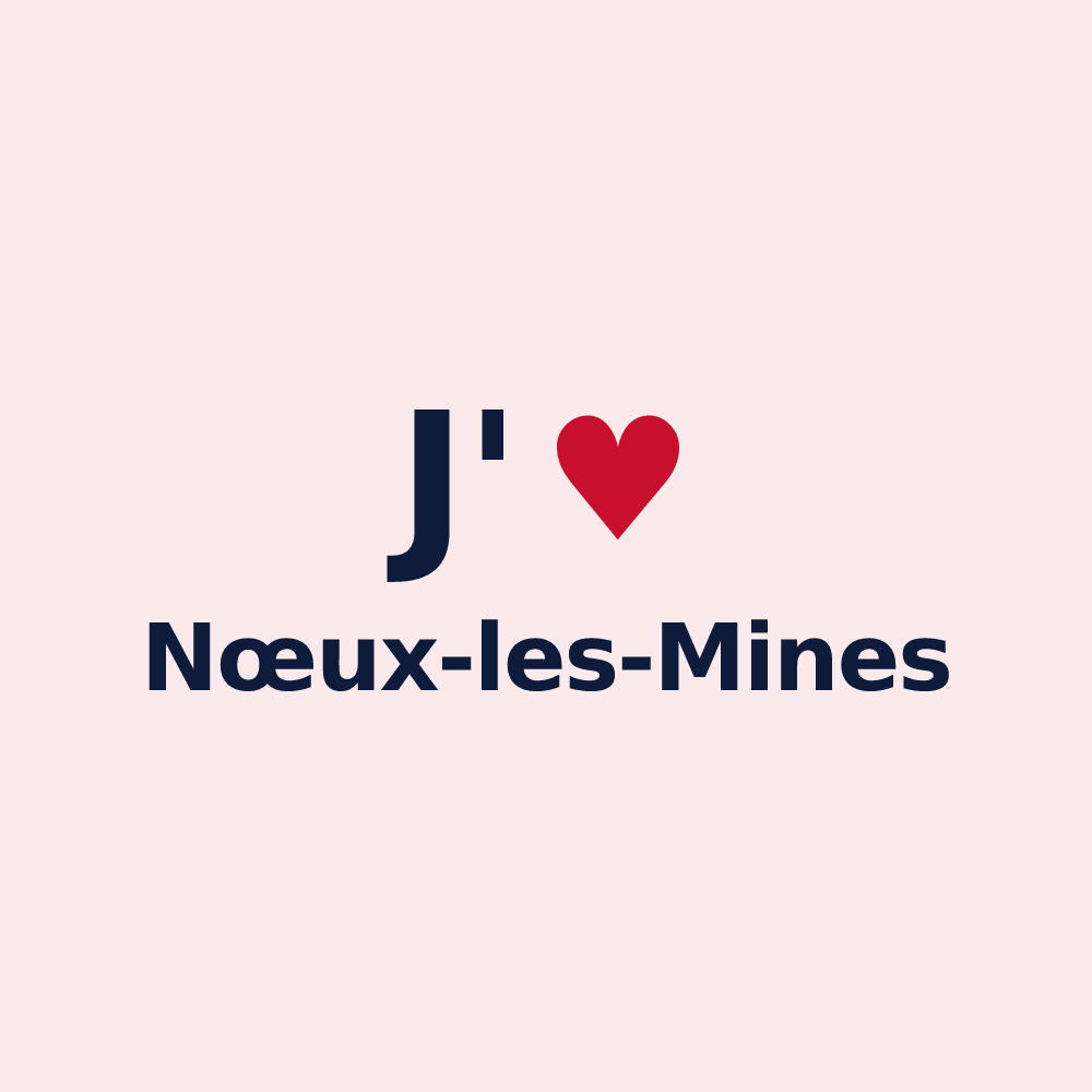 Magnet personnalisé Nœux-les-Mines — design « J'aime Nœux-les-Mines » imprimé sur le magnet