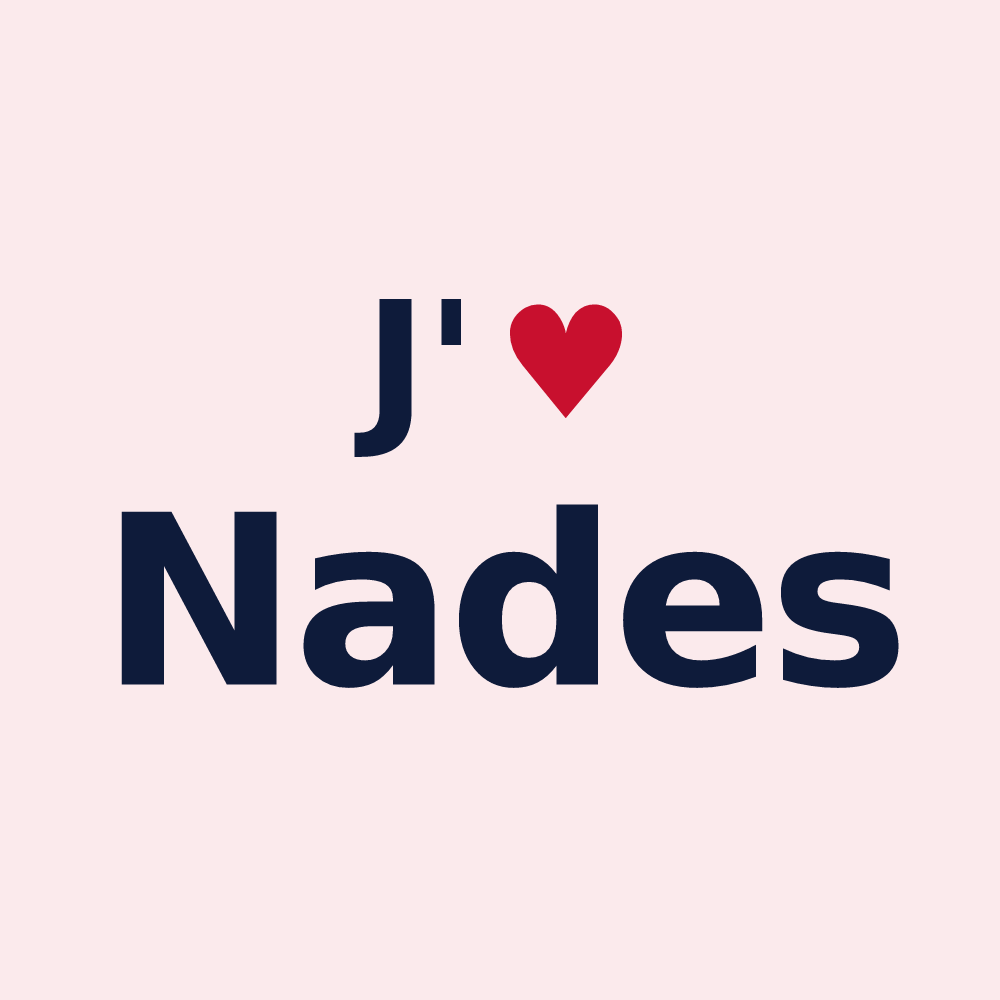 Magnet personnalisé Nades — design « J'aime Nades » imprimé sur le magnet