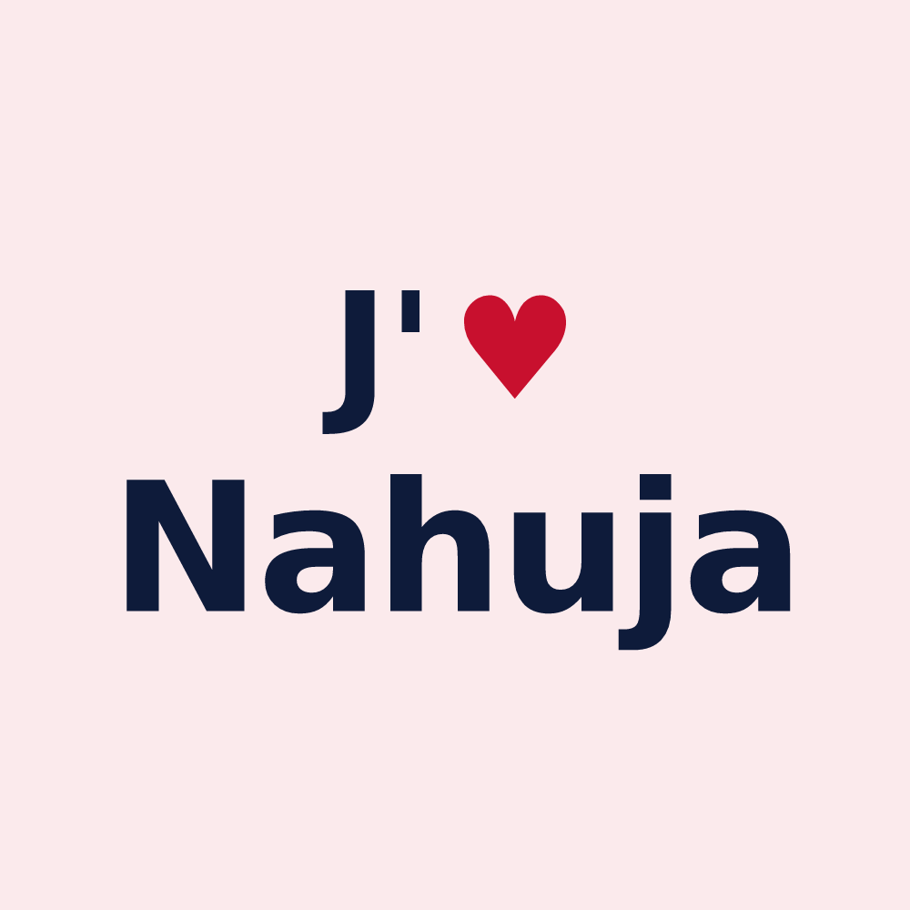 Magnet personnalisé Nahuja — design J'aime Nahuja