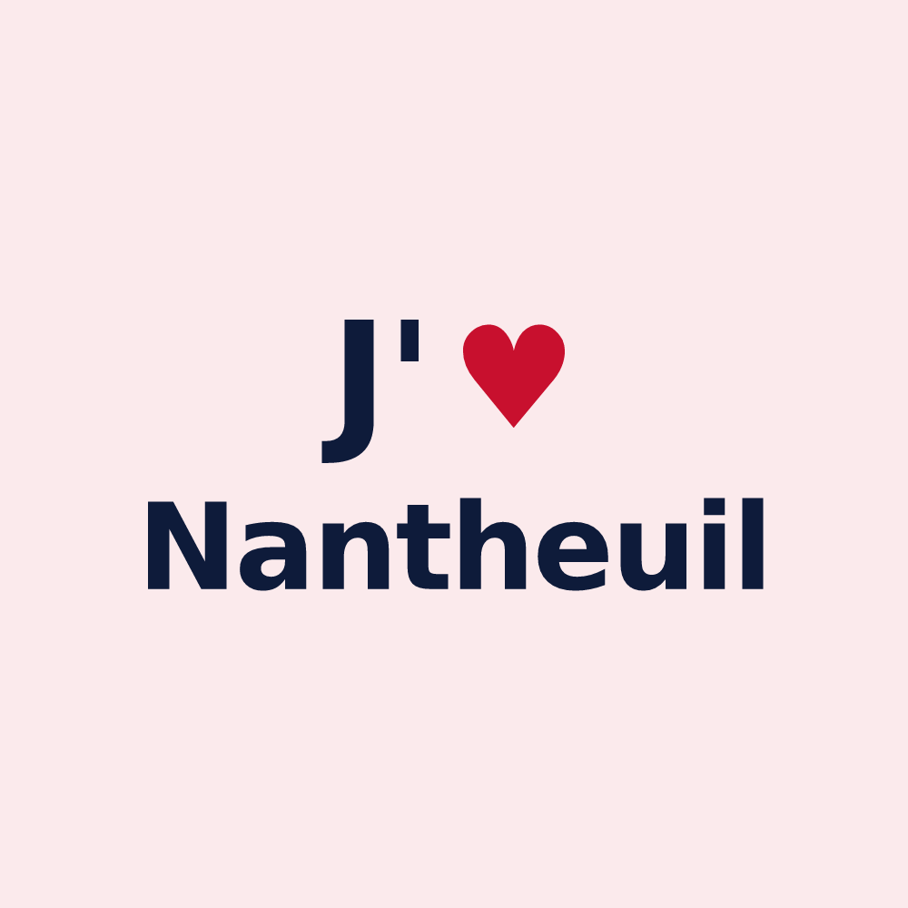 Magnet personnalisé Nantheuil — design « J'aime Nantheuil » imprimé sur le magnet