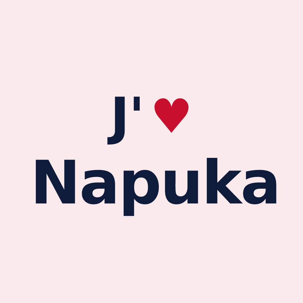 Magnet personnalisé Napuka — design « J'aime Napuka » imprimé sur le magnet