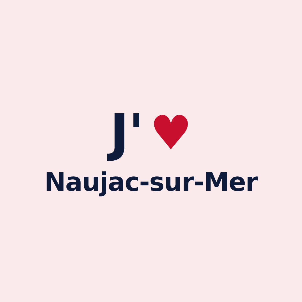 Magnet personnalisé Naujac-sur-Mer — design « J'aime Naujac-sur-Mer » imprimé sur le magnet