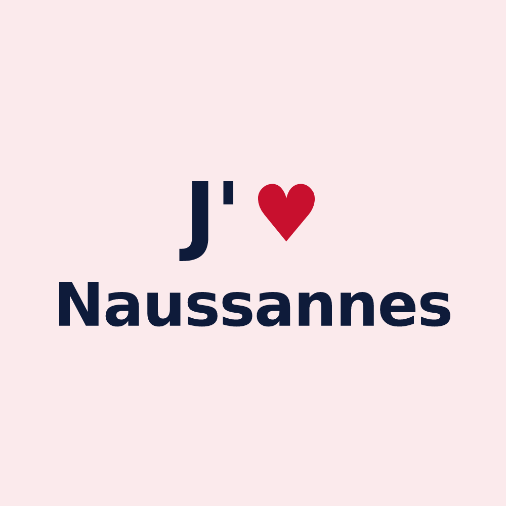 Magnet personnalisé Naussannes — design J'aime Naussannes