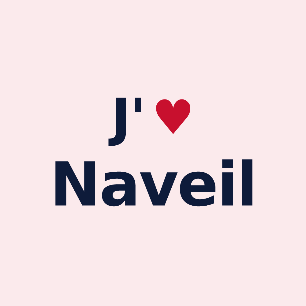 Magnet personnalisé Naveil — design J'aime Naveil