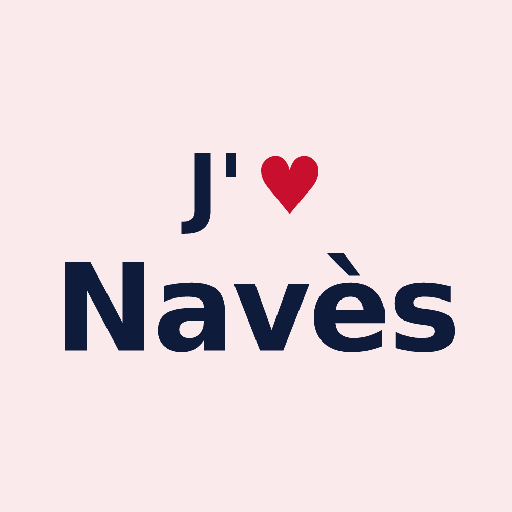 Magnet personnalisé Navès — design J'aime Navès