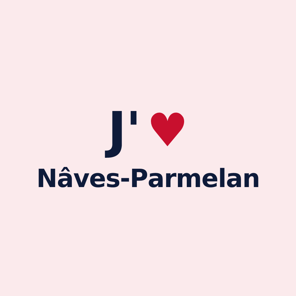 Magnet personnalisé Nâves-Parmelan — design J'aime Nâves-Parmelan