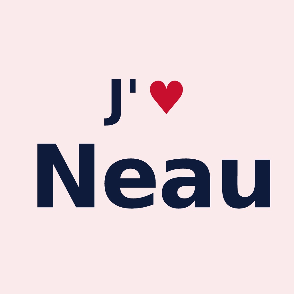 Magnet personnalisé Neau — design « J'aime Neau » imprimé sur le magnet