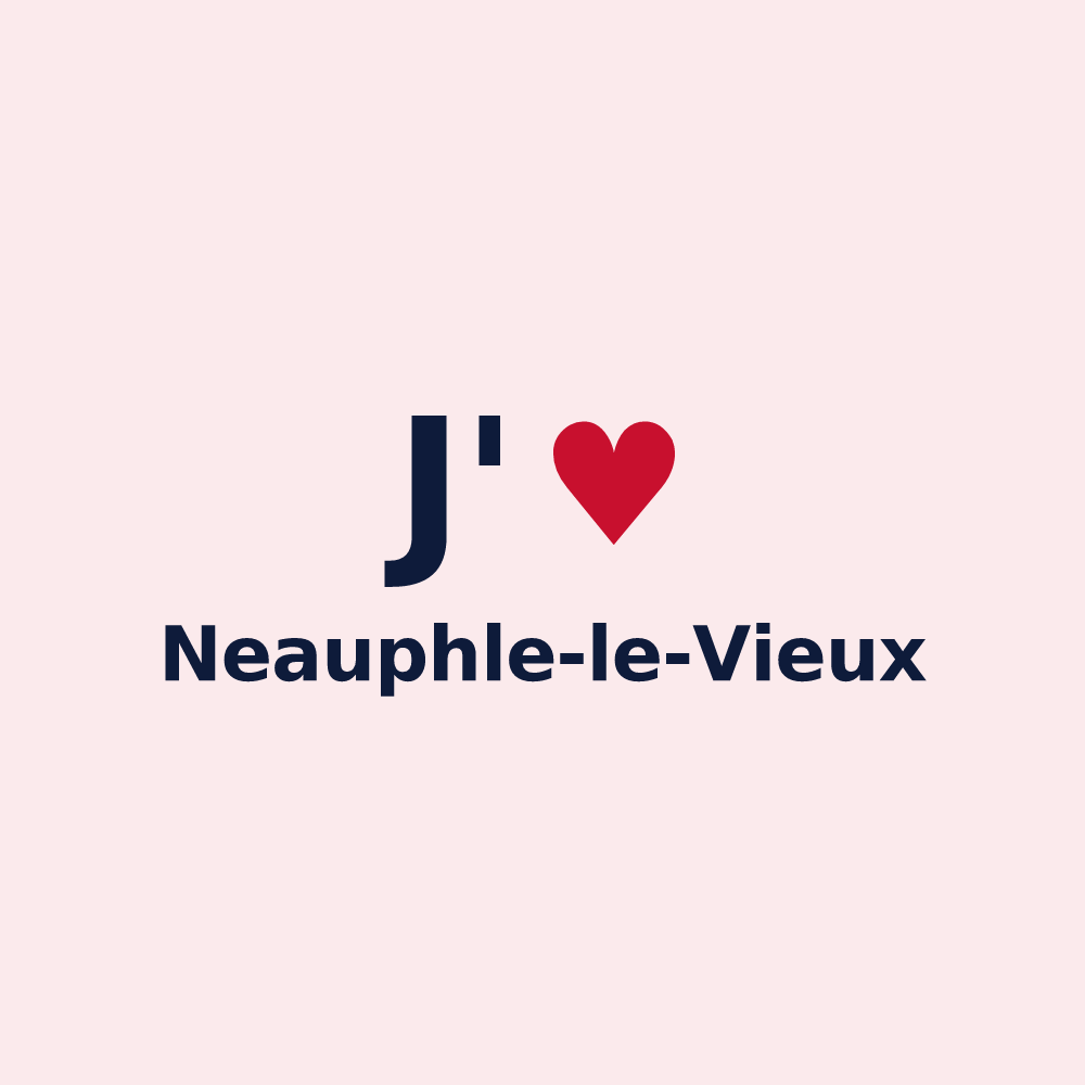 Magnet personnalisé Neauphle-le-Vieux — design « J'aime Neauphle-le-Vieux » imprimé sur le magnet