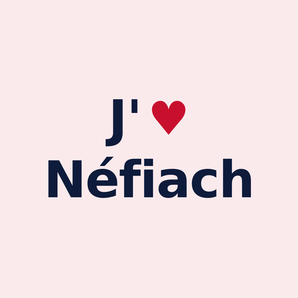 Magnet personnalisé Néfiach — design J'aime Néfiach