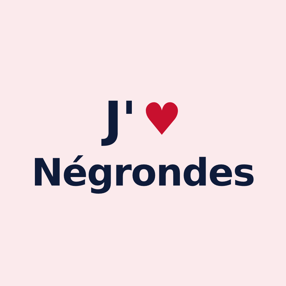 Magnet personnalisé Négrondes — design J'aime Négrondes