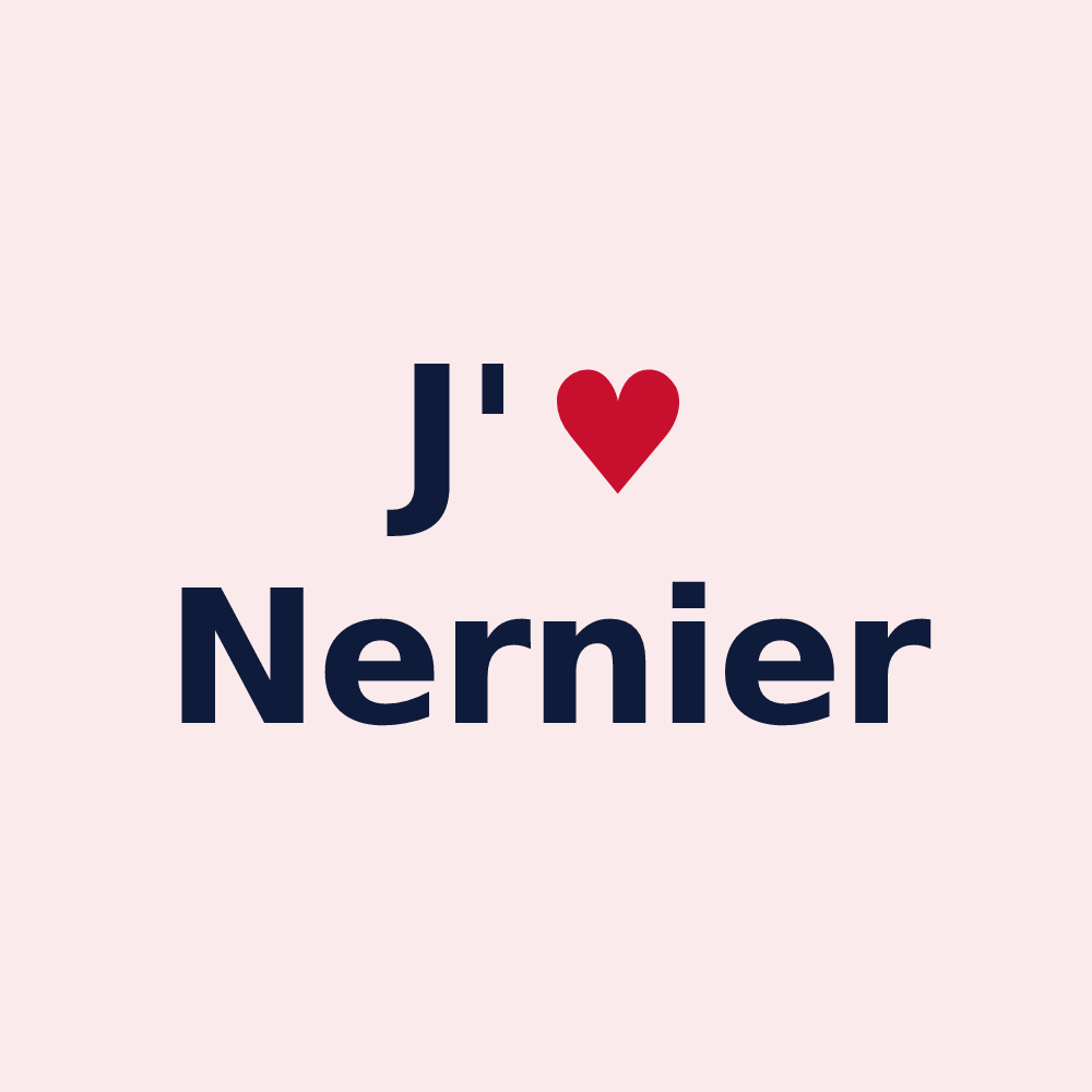 Magnet personnalisé Nernier — design « J'aime Nernier » imprimé sur le magnet