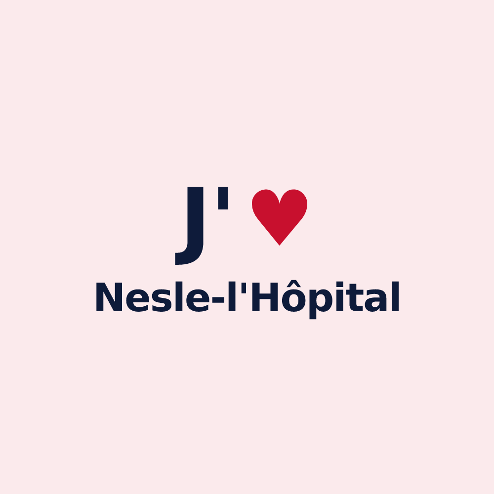 Magnet personnalisé Nesle-l'Hôpital — design J'aime Nesle-l'Hôpital