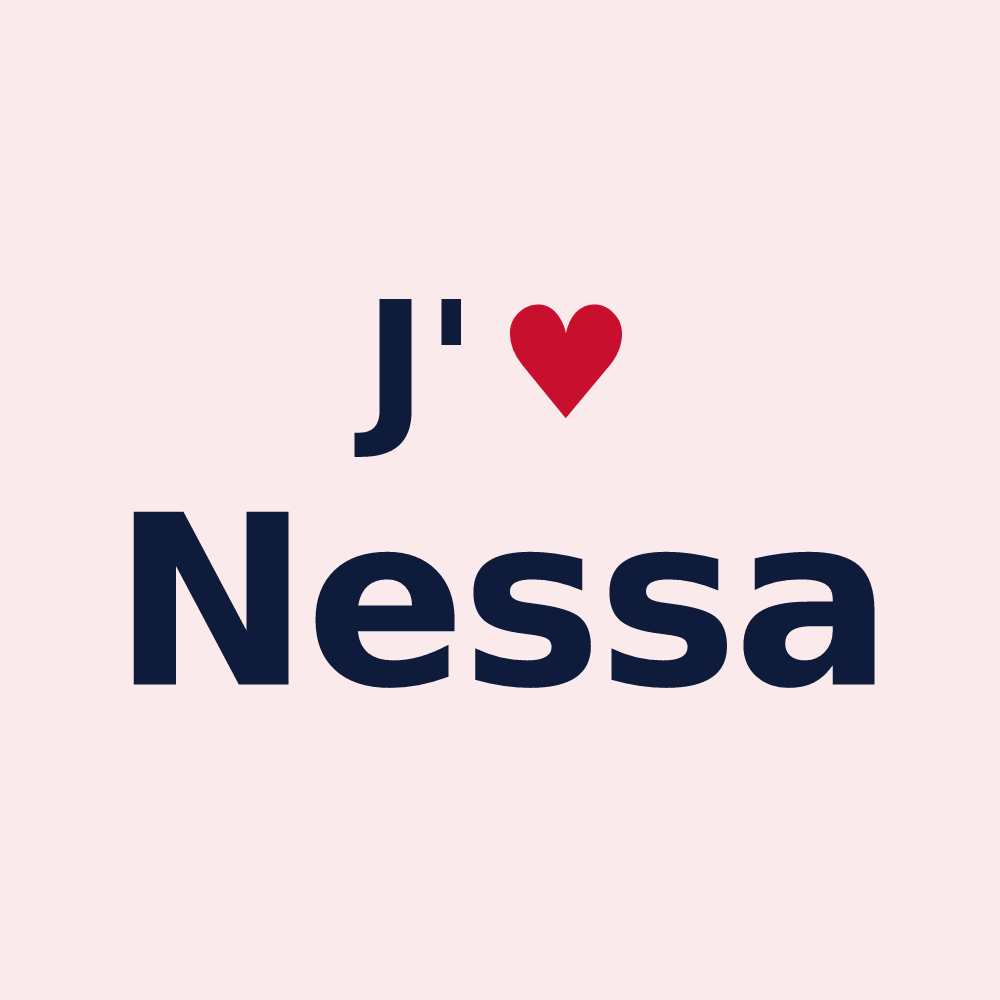 Magnet personnalisé Nessa — design J'aime Nessa