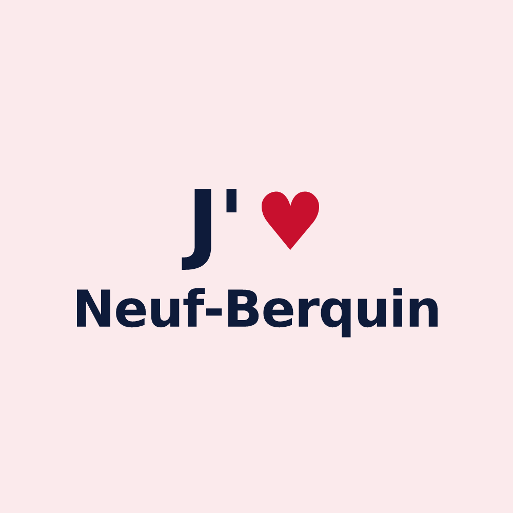 Magnet personnalisé Neuf-Berquin — design J'aime Neuf-Berquin