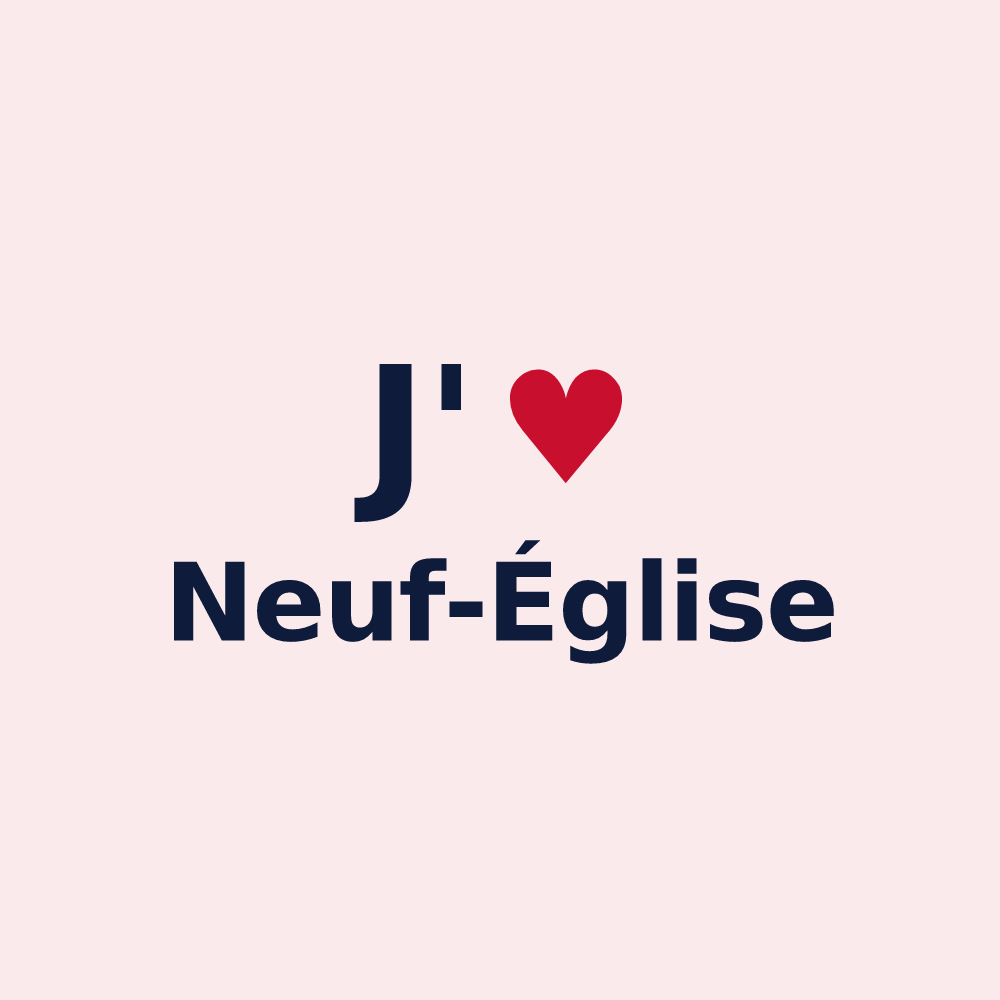 Magnet personnalisé Neuf-Église — design J'aime Neuf-Église