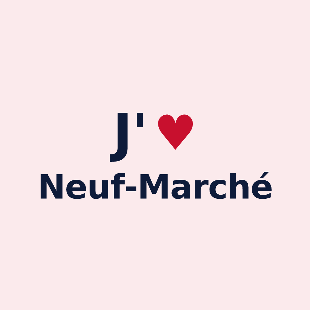 Magnet personnalisé Neuf-Marché — design J'aime Neuf-Marché