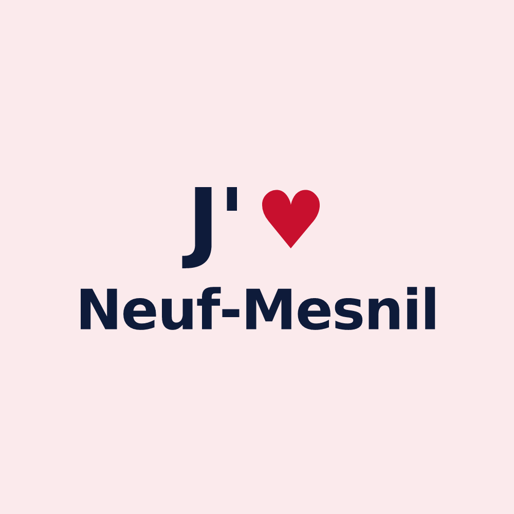 Magnet personnalisé Neuf-Mesnil — design J'aime Neuf-Mesnil
