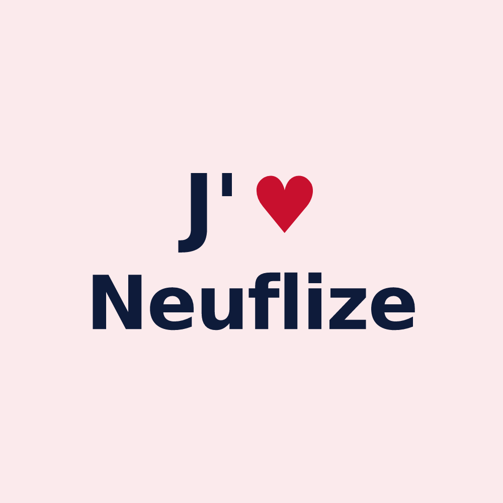 Magnet personnalisé Neuflize — design « J'aime Neuflize » imprimé sur le magnet