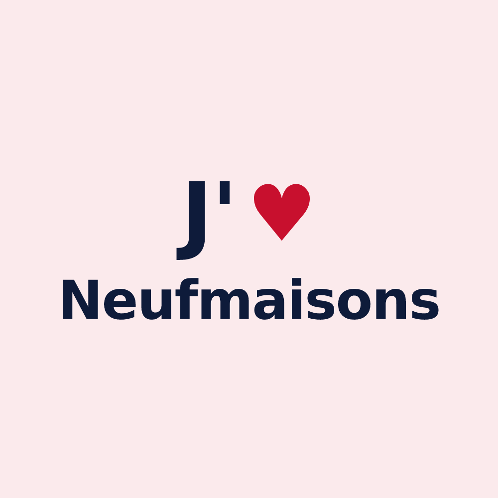 Magnet personnalisé Neufmaisons — design J'aime Neufmaisons