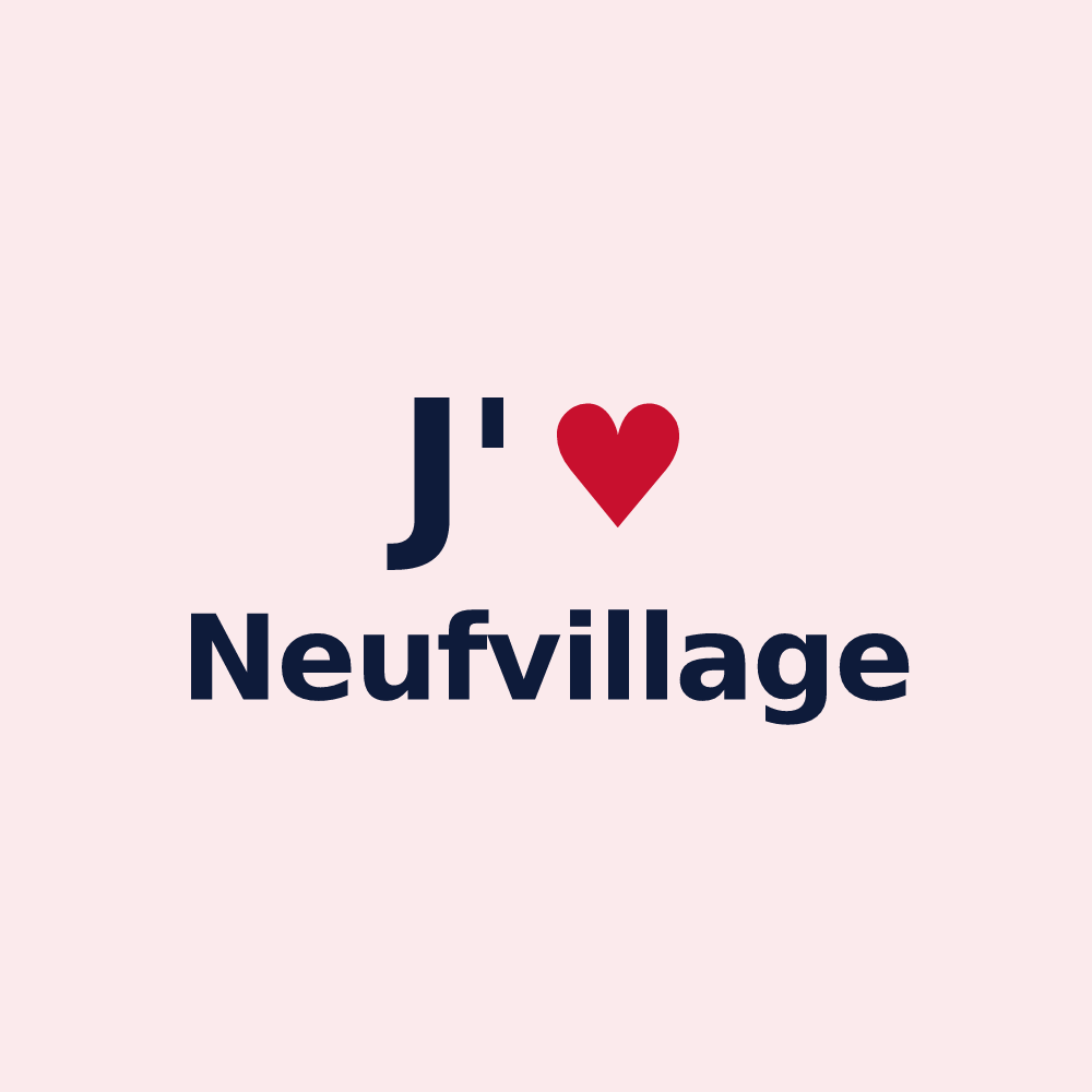Magnet personnalisé Neufvillage — design J'aime Neufvillage