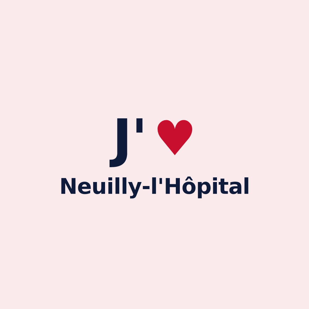 Magnet personnalisé Neuilly-l'Hôpital — design J'aime Neuilly-l'Hôpital