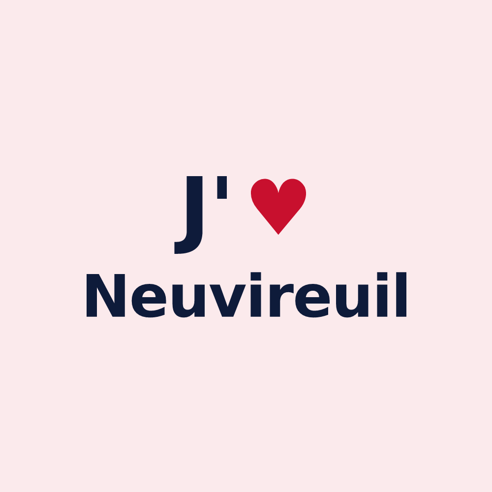 Magnet personnalisé Neuvireuil — design J'aime Neuvireuil